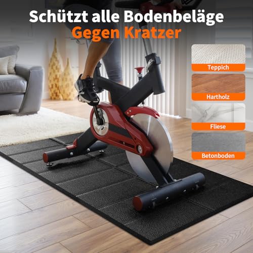 Detalle de Stepwaver Bodenschutzmatte 160x75 cm – Schalldämmend, 4 mm, für Laufband und mehr