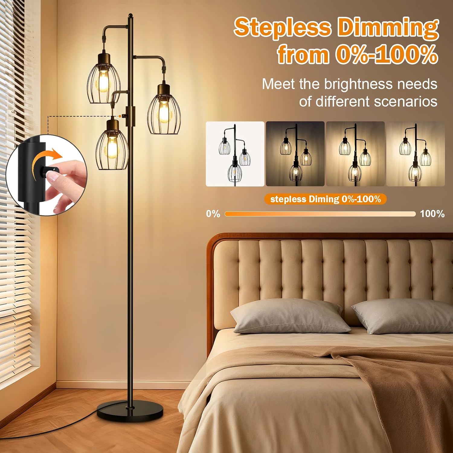 Detalle 2 de AmazeFan 68" Dimmable Floor Lamp 2400LM