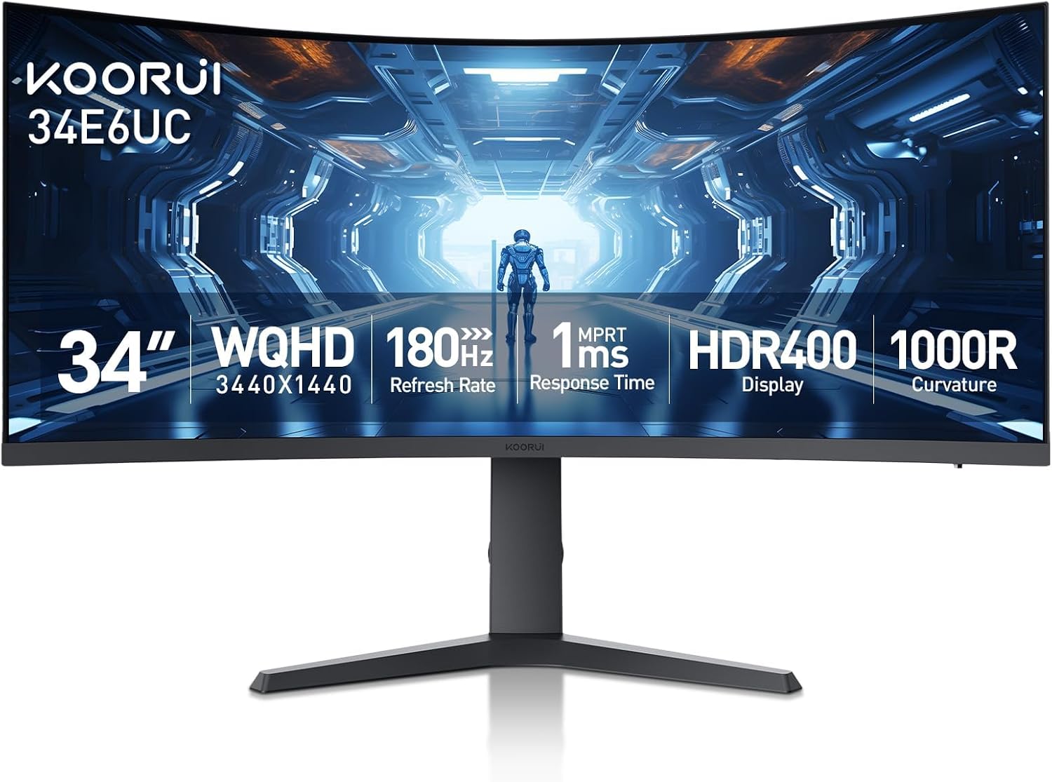 Detalle de KOORUI 34-inch Curved Gaming Monitor