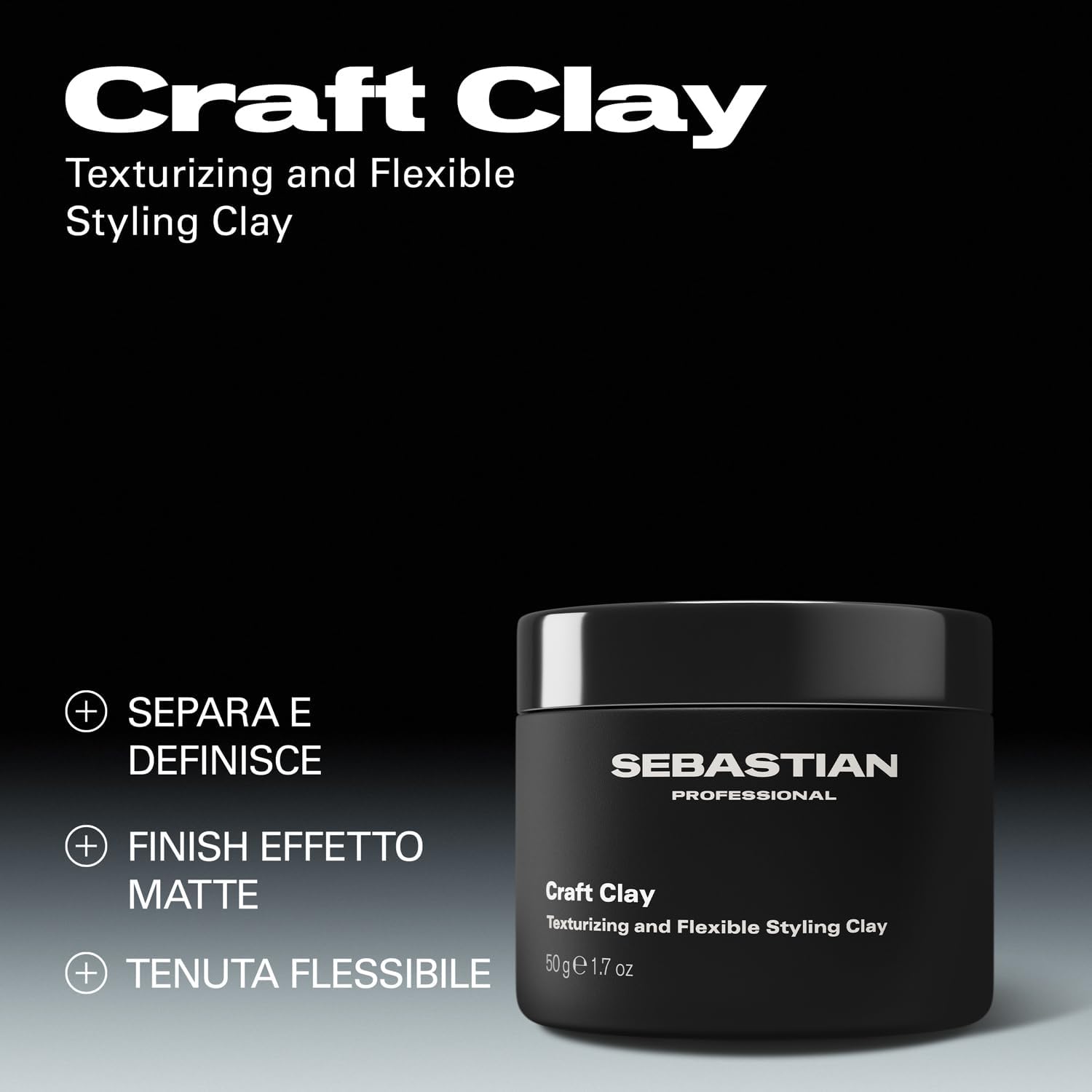 Thumbnail 2 de Sebastian Professional Craft Clay Texturizing & Flexible Styling Clay – pasta modellante opaca con tenuta flessibile, 50 g