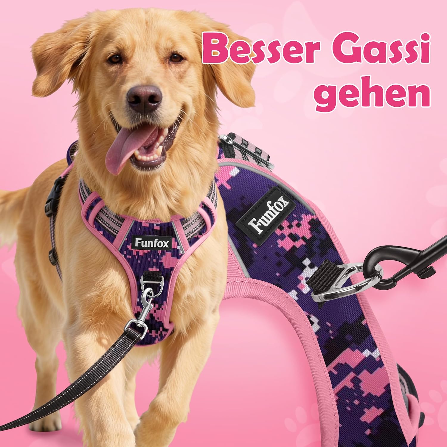 Thumbnail 2 de Funfox Hundegeschirr Mittelgroße Hunde – Anti Zug, verstellbar, reflektierende Streifen
