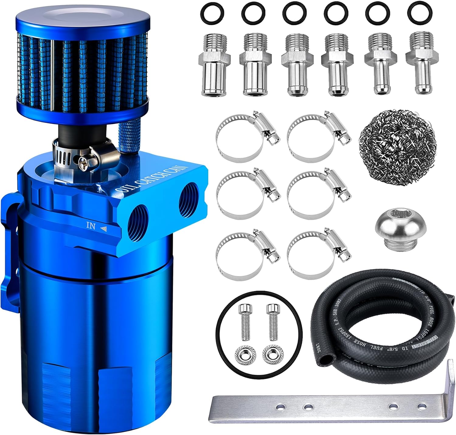 Thumbnail 6 de EVIL ENERGY Oil Catch Can: Universal 300ml Aluminum Braffled Kit with Breather Filter for PCV Systems