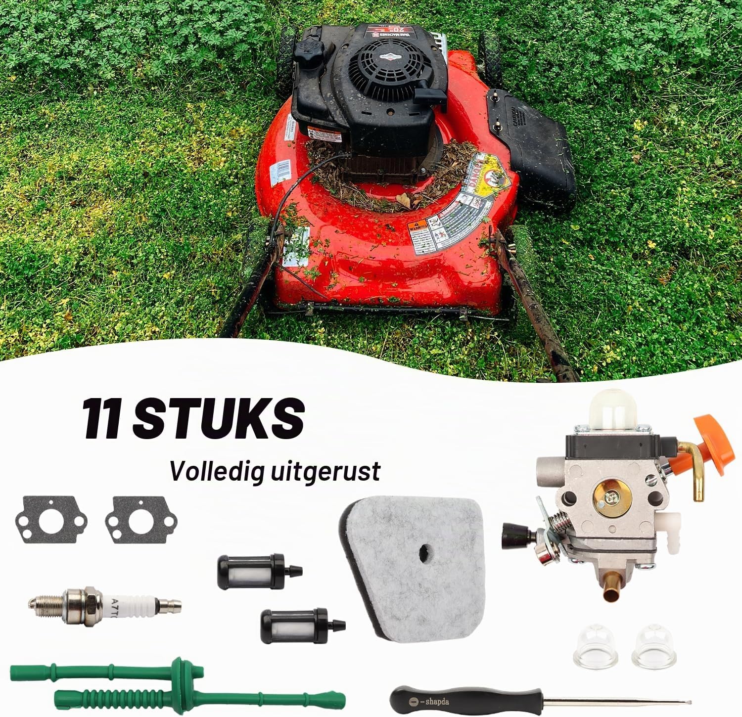 Detalle de AMZSKU FS90HYQ carburateur voor trimmers en combimotoren, inclusief montagekit