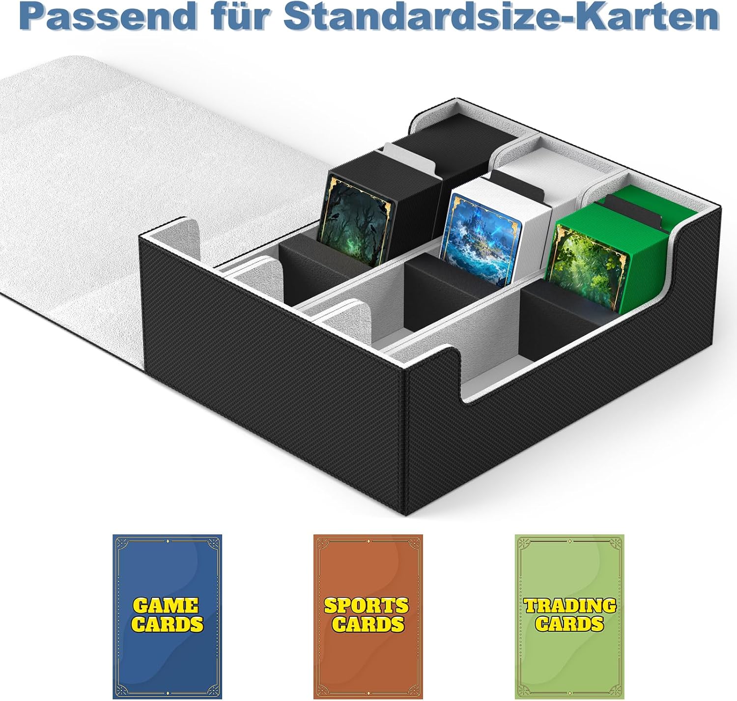 Thumbnail 3 de Mlikero Sammelkarten-Aufbewahrungsbox für 1800+ Karten – Maxi-Deckbox aus PU-Leder mit Magnetverschluss