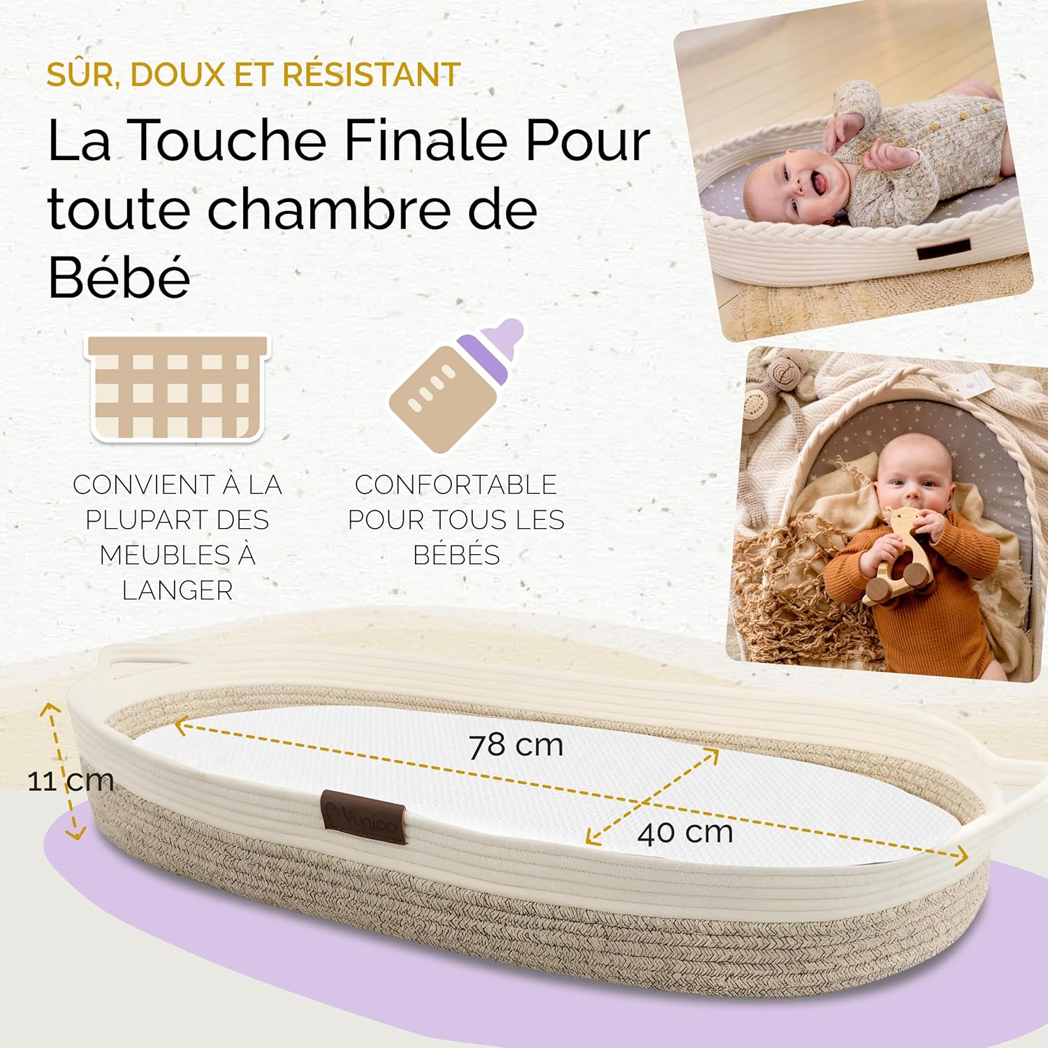 Thumbnail 4 de Yunioo Matelas à langer bébé Panier pliable