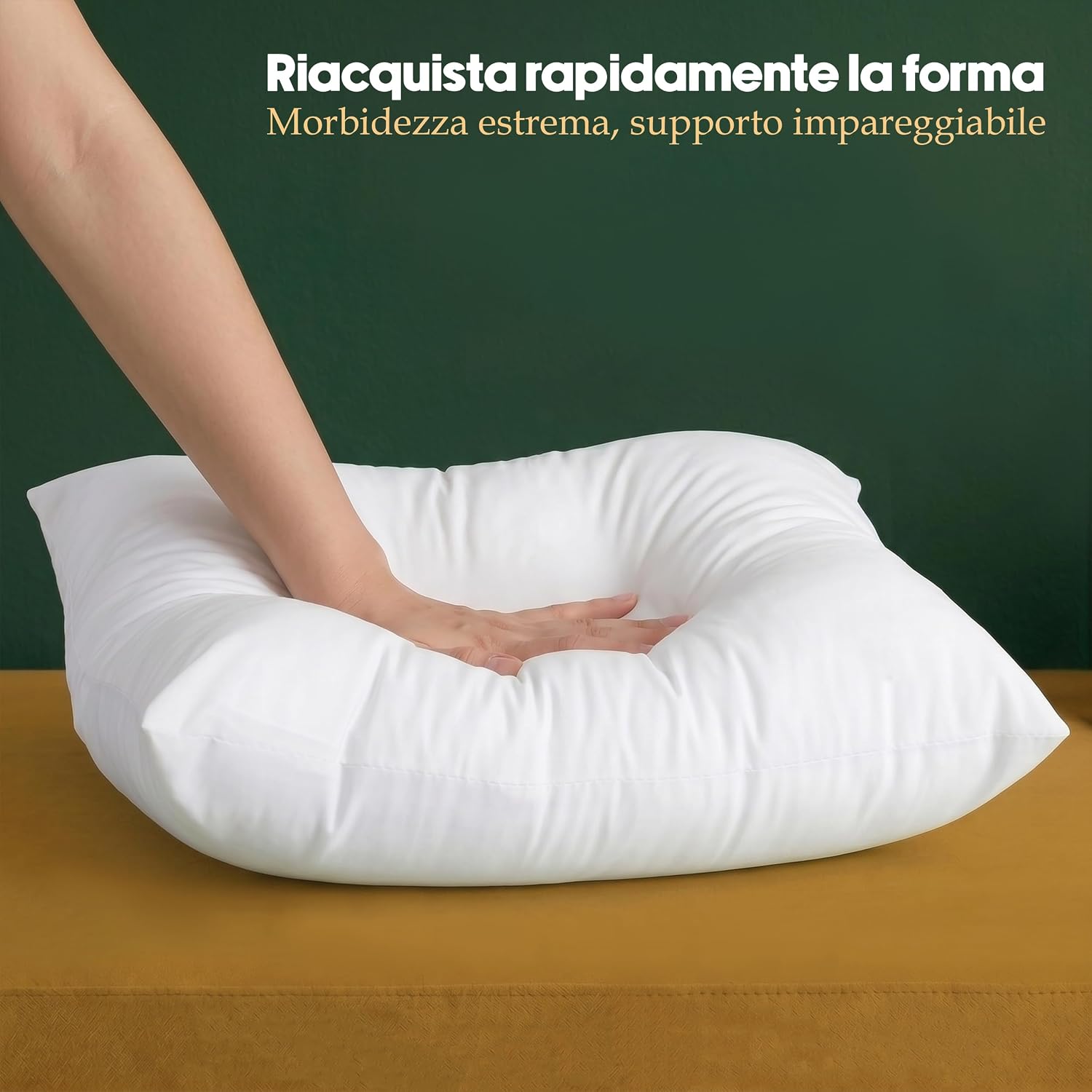 Detalle de Utopia Bedding Set di 2 Cuscini Decorativi Quadrati 80x80 cm, Imbottitura Morbida, Bianco