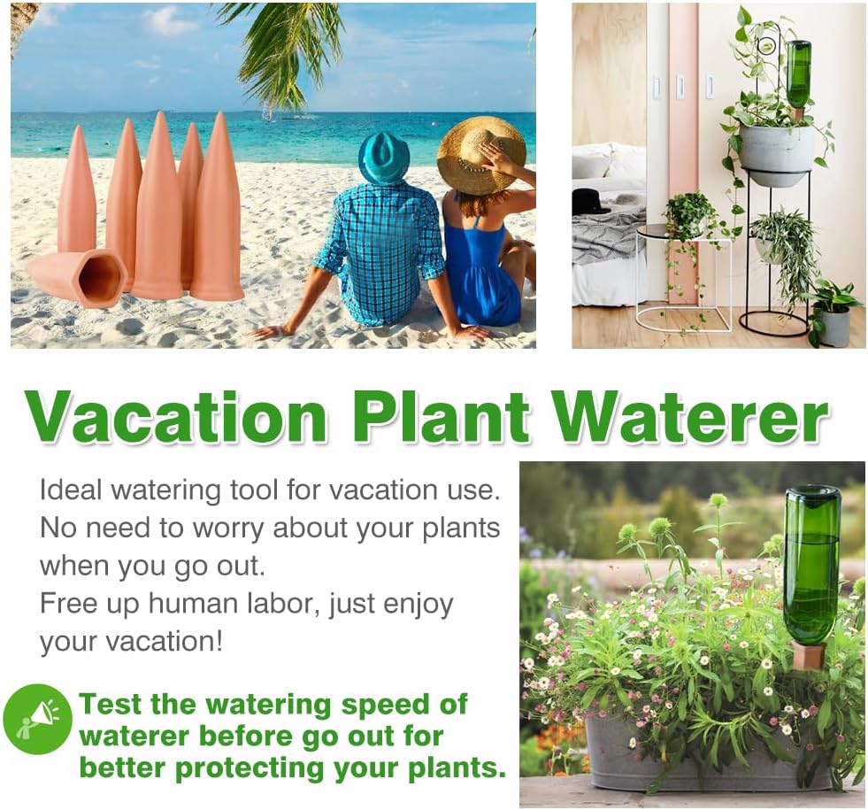 Detalle de Terracotta Plant Watering Stakes, 6-Pack