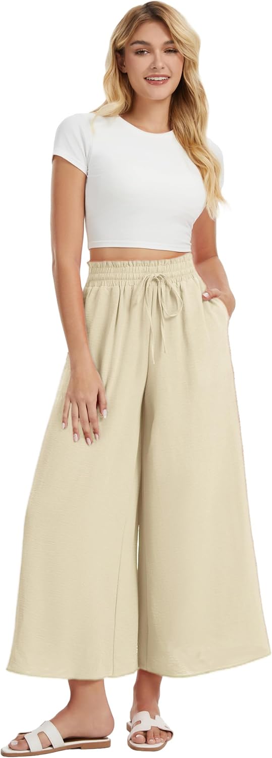 Thumbnail 1 de WUWUSKY Women's Elasticated High Waist Palazzo Trousers