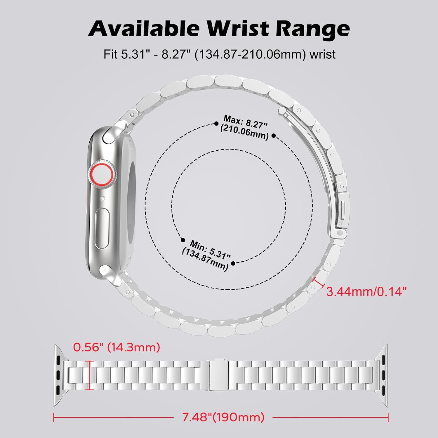 Thumbnail 4 de MoKo slim metal band 60g stainless steel