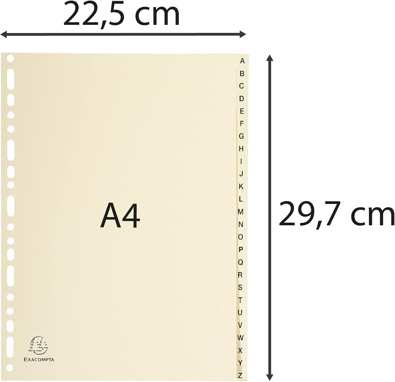 Thumbnail 3 de Exacompta Réf. 1126E – Intercalaires A4 en carte ivoire 155 g/m² avec 26 onglets A à Z