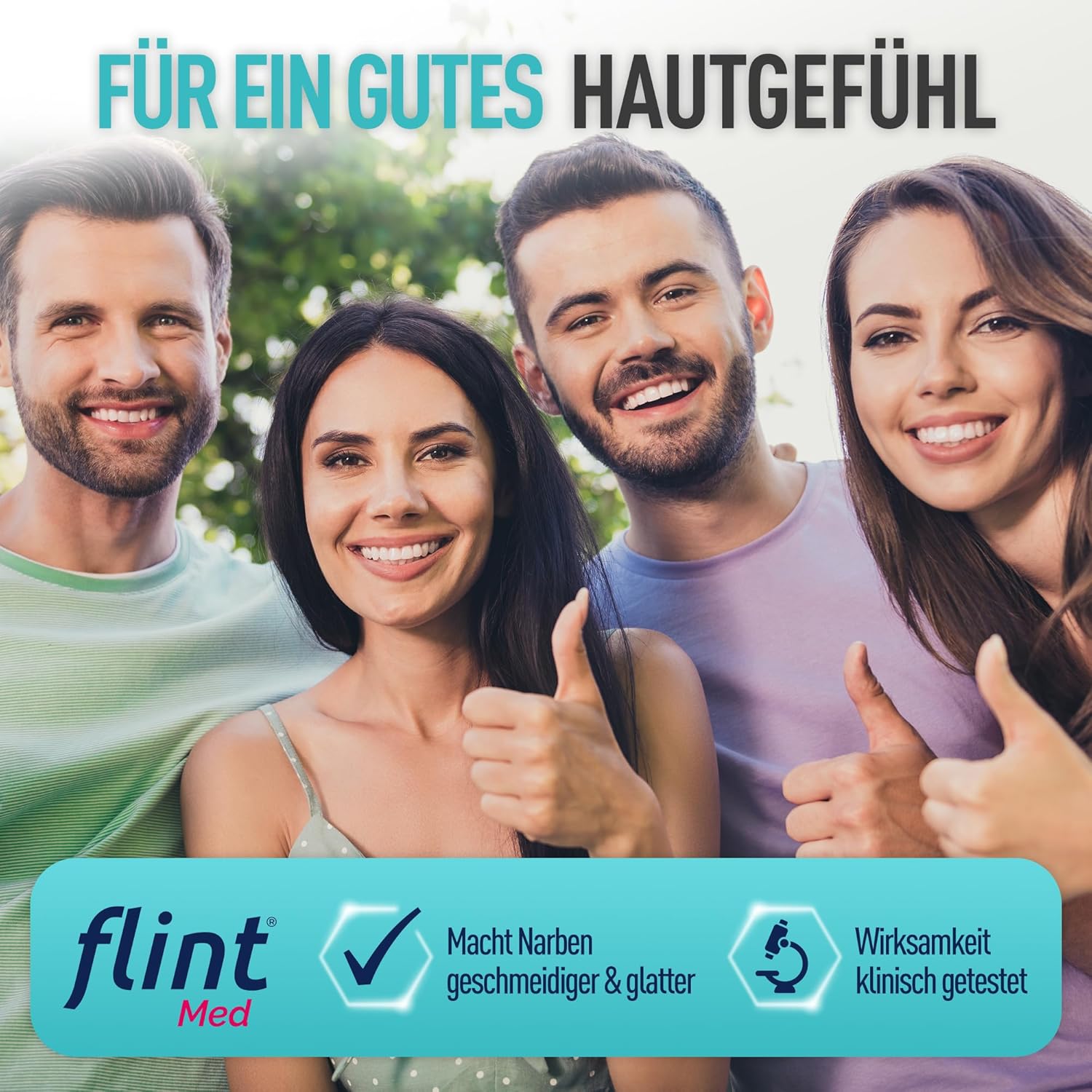 Detalle 2 de flint Med Narbengel – Narbensalbe mit integriertem Narbenroller, 17 ml