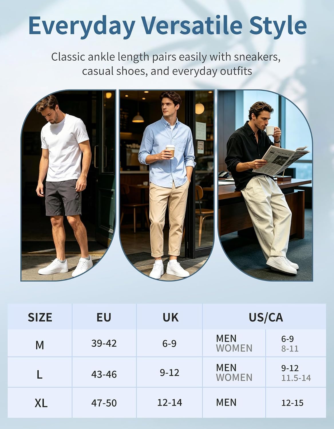 Thumbnail 6 de CLOSEMATE Bamboo Trainer Ankle Socks, 6 Pair, Stay-Up Cuff