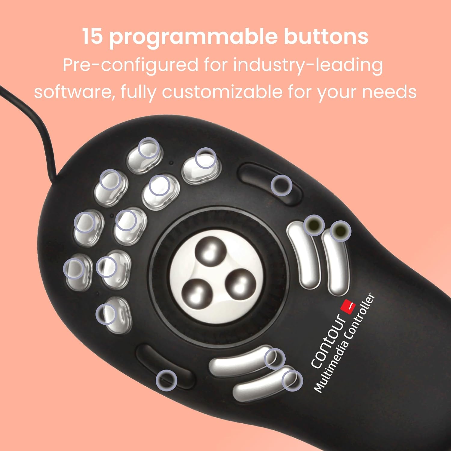 Thumbnail 6 de Contour ShuttlePRO v2 Controller multimediale con jog wheel e 15 pulsanti programmabili per Mac e PC (Nero)