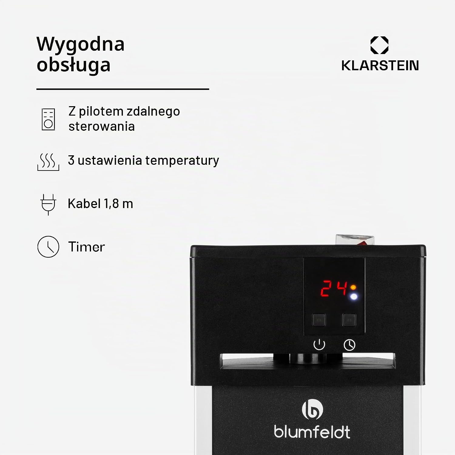 Detalle de Blumfeldt Heat Guru HHG4-Heat-Guru – promiennik stojący 2000 W, 3 poziomy, IP34