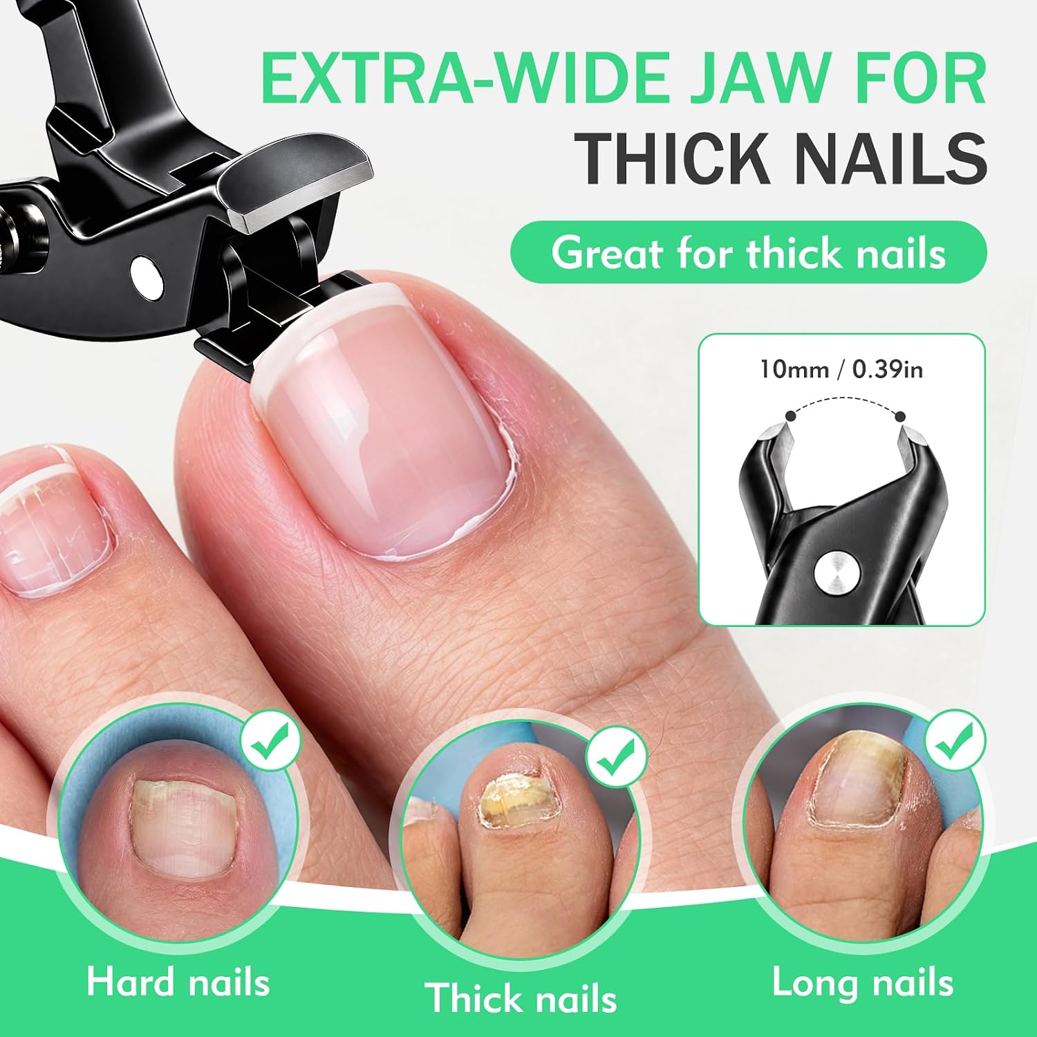 Detalle 2 de Long-Handle Toenail Clippers with Angled Head, 10 mm Jaw and Catcher