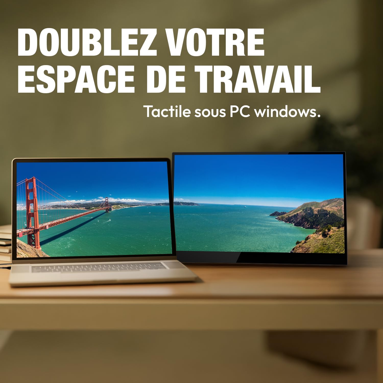 Detalle de LOGICOM Nomad Touch 15.6-inch portable touchscreen monitor, Full HD IPS