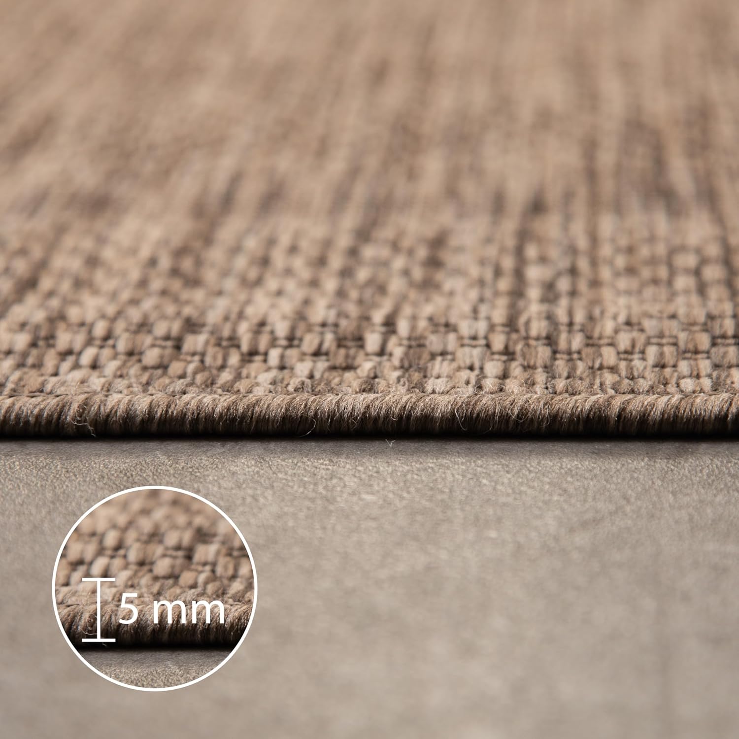 Thumbnail 3 de Carpettex Outdoor Teppich 280 × 370 cm, braun – wetterfest, einfarbig, Sisal-Look