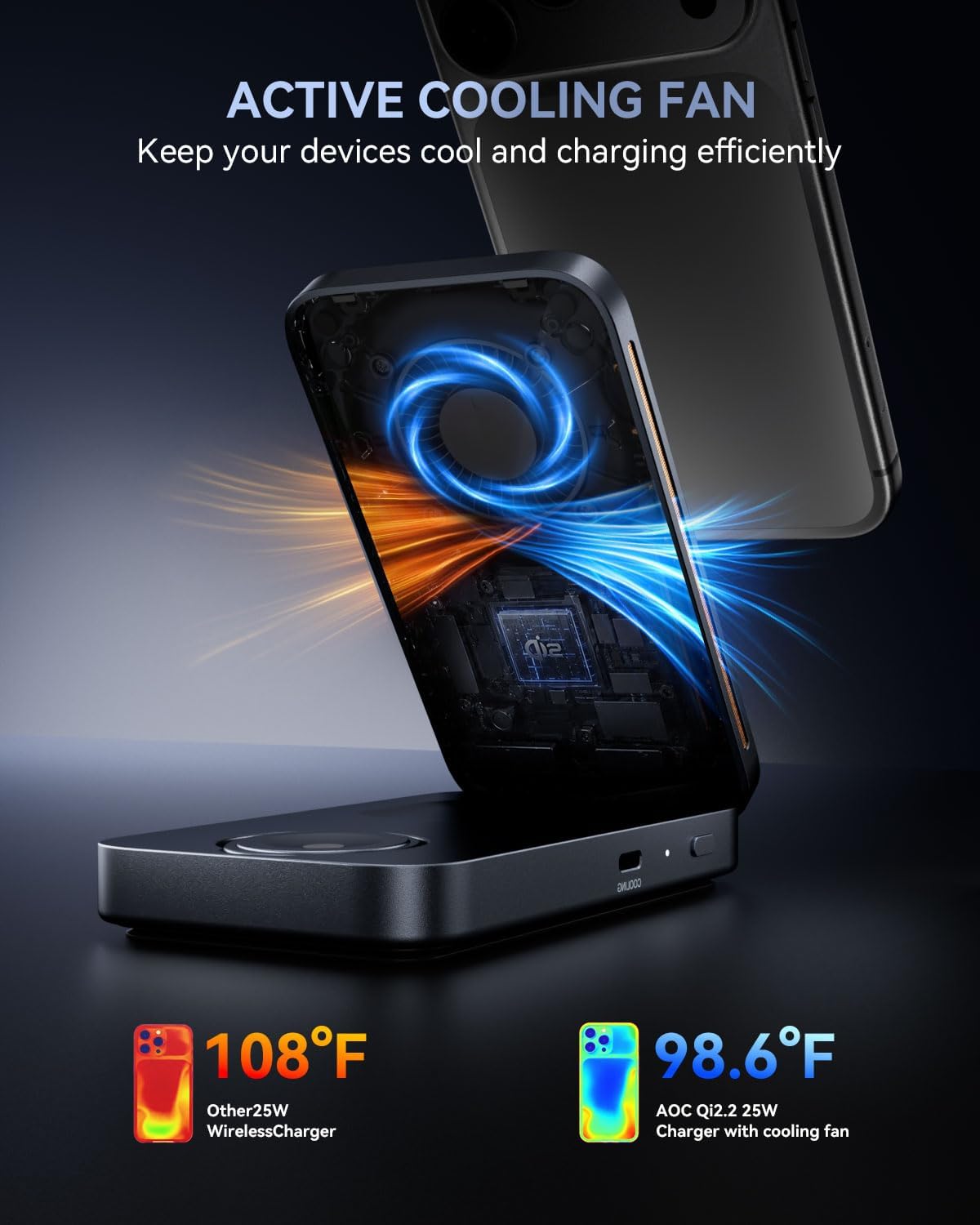 Detalle de AOC 3-in-1 Wireless Charging Station GW300