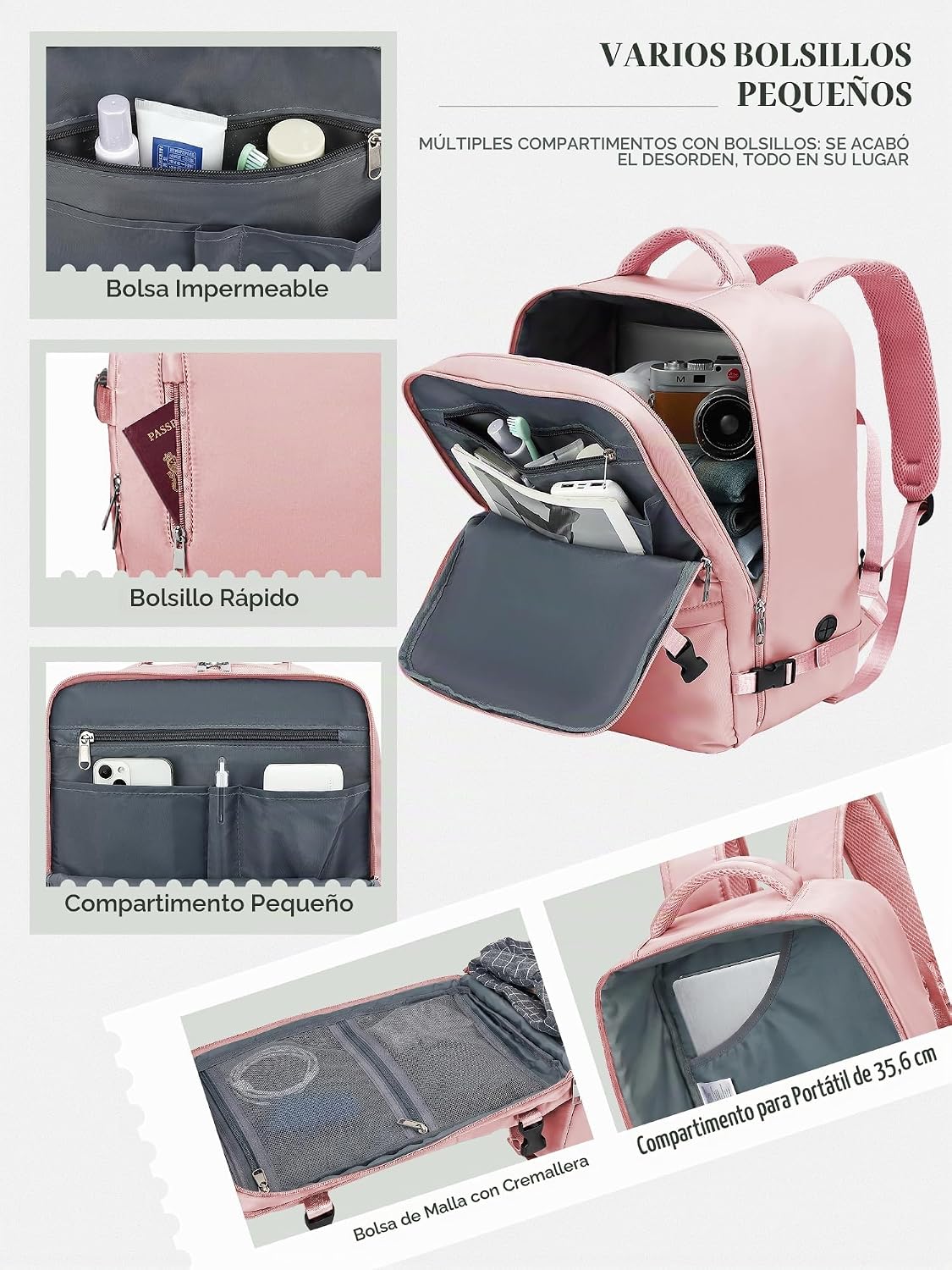 Thumbnail 2 de Hayayu Mochila 40x30x20 cm: compañera de cabina para Ryanair y más