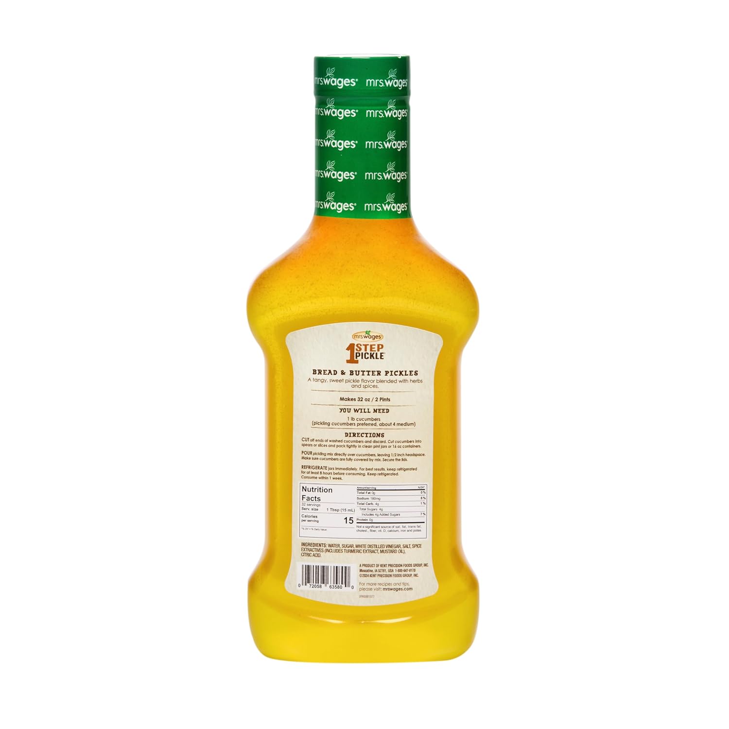 Detalle de Mrs. Wages 1 Step Bread and Butter Pickling Mix, Six 16 fl oz Bottles