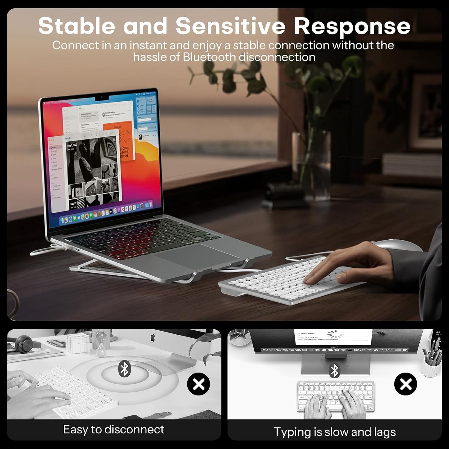 Thumbnail 5 de OMOTON Wired Keyboard and Mouse Combo for Mac (UK QWERTY, USB/Type-C) - Silver