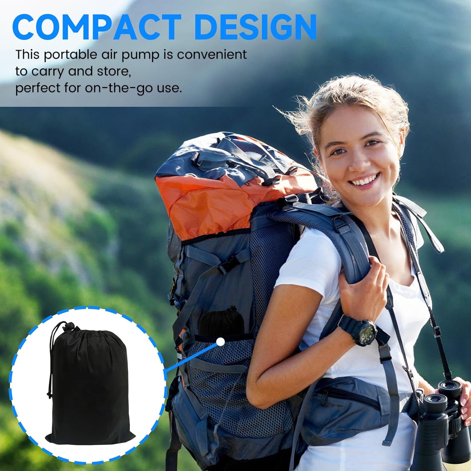 Thumbnail 6 de TECHSHARE Elektrische Luftpumpe mit 4000mAh Akku – 50 W, 4 Düsen, USB-Aufladung