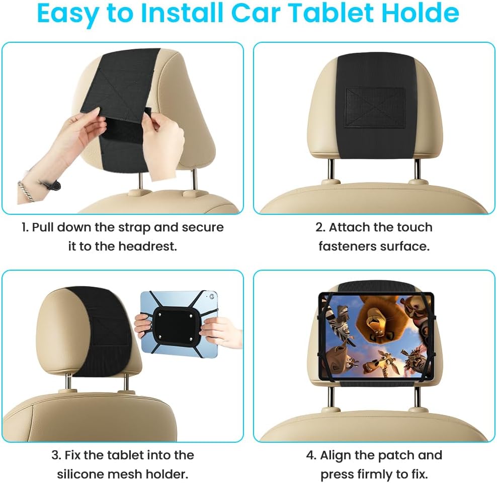 Detalle de URAQT Upgraded Car Headrest Mount Holder for Tablets (7–11 inch)