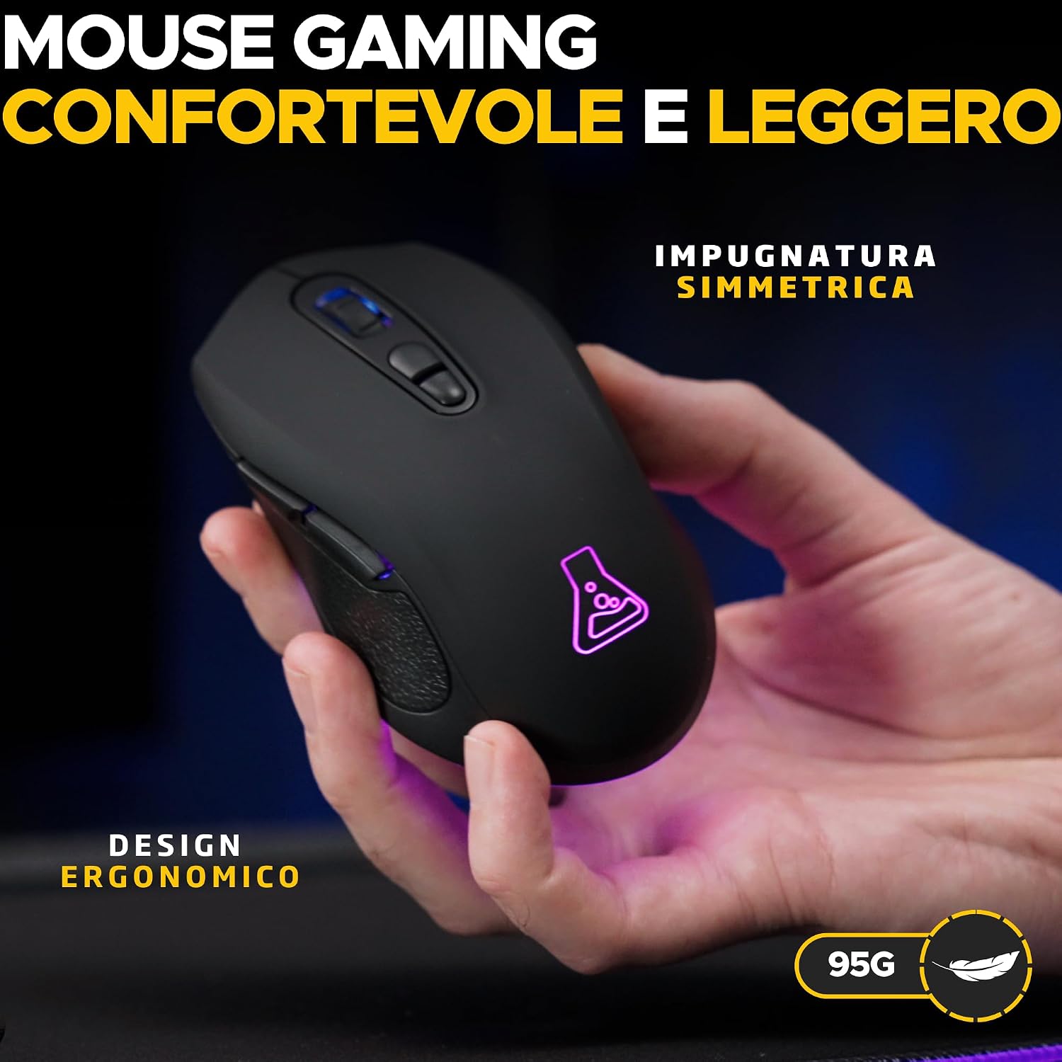 Thumbnail 1 de The G-Lab Kult Krypton mouse gaming wireless 6400 DPI