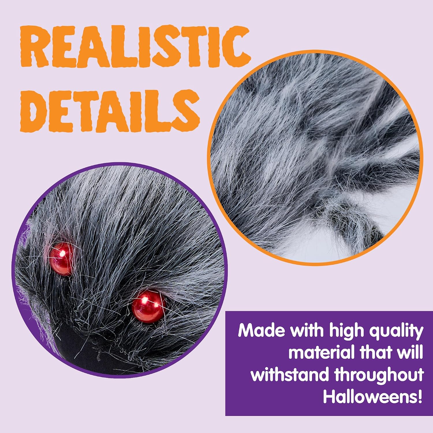 Detalle de JOYIN 16484 Giant Halloween Spider Decoration, Gray Plush, Adjustable Legs