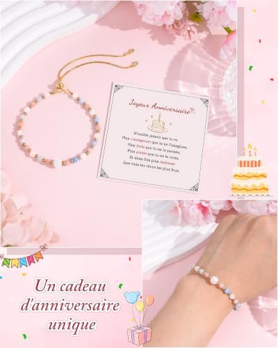 Thumbnail 4 de Seyaa Bracelet Pierre Naturelle – Cadeau Anniversaire Fille 8–12 ans (Pierre de Lune)