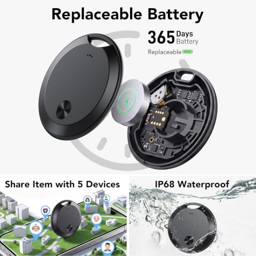 Thumbnail 6 de 2026 Smart Tracker Tags di aowoka: localizzatore Bluetooth IP68, batteria sostituibile, Find My e Funzioni Trova