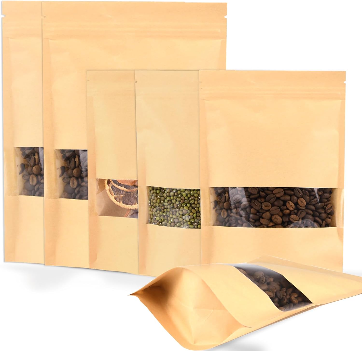 Thumbnail 6 de SWIHELP Kraft20x30 voedselzakken met venster, zip en kraftpapier, 200 stuks