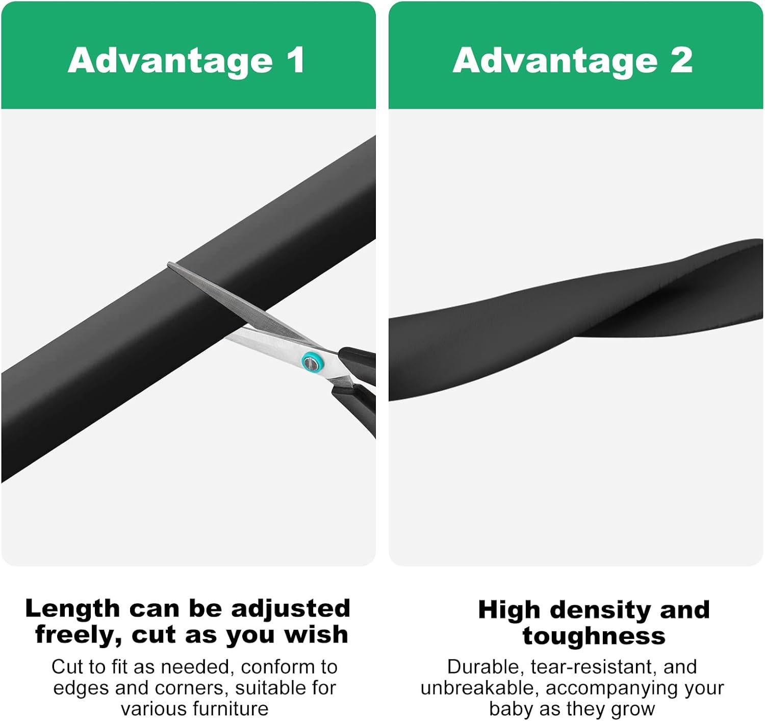 Detalle de LEZQHB Baby Safety Edge Corner Guards Protector Set: 2M Edge Protector & 4 Corner Guards