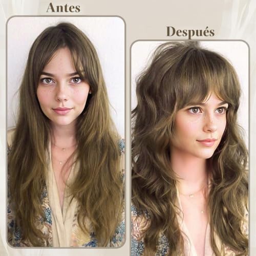 Detalle 2 de Flequillo con clip de cabello 100% humano de CENCERY (castaño claro)
