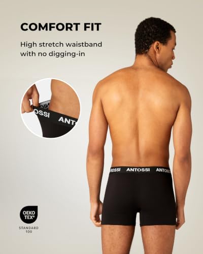 Detalle de AN TONIO ROSSI Mens Boxers 12 Pack – Cotton, Breathable, Stretch Fit