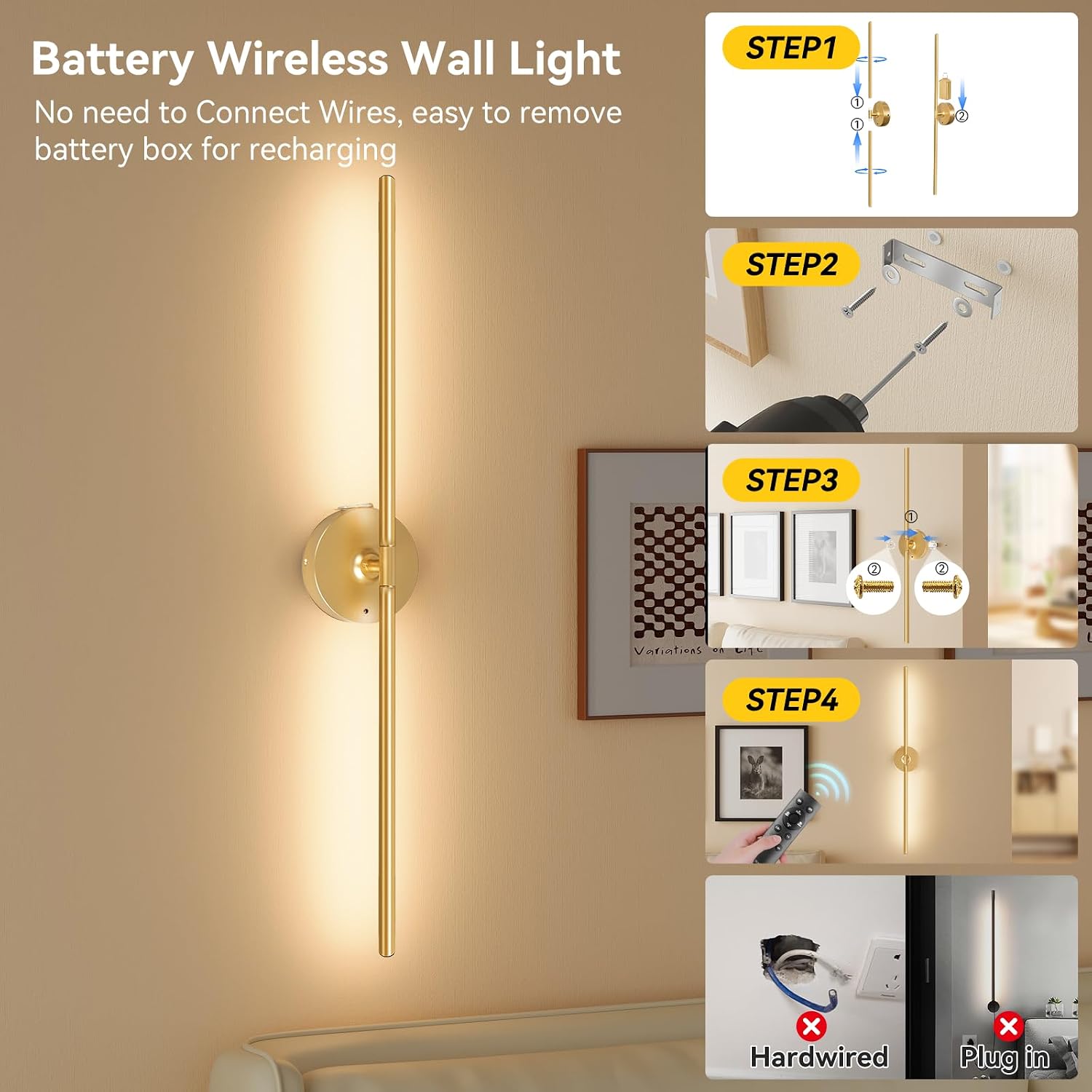 Detalle de Rechargeable Wall Sconces, 8000mAh