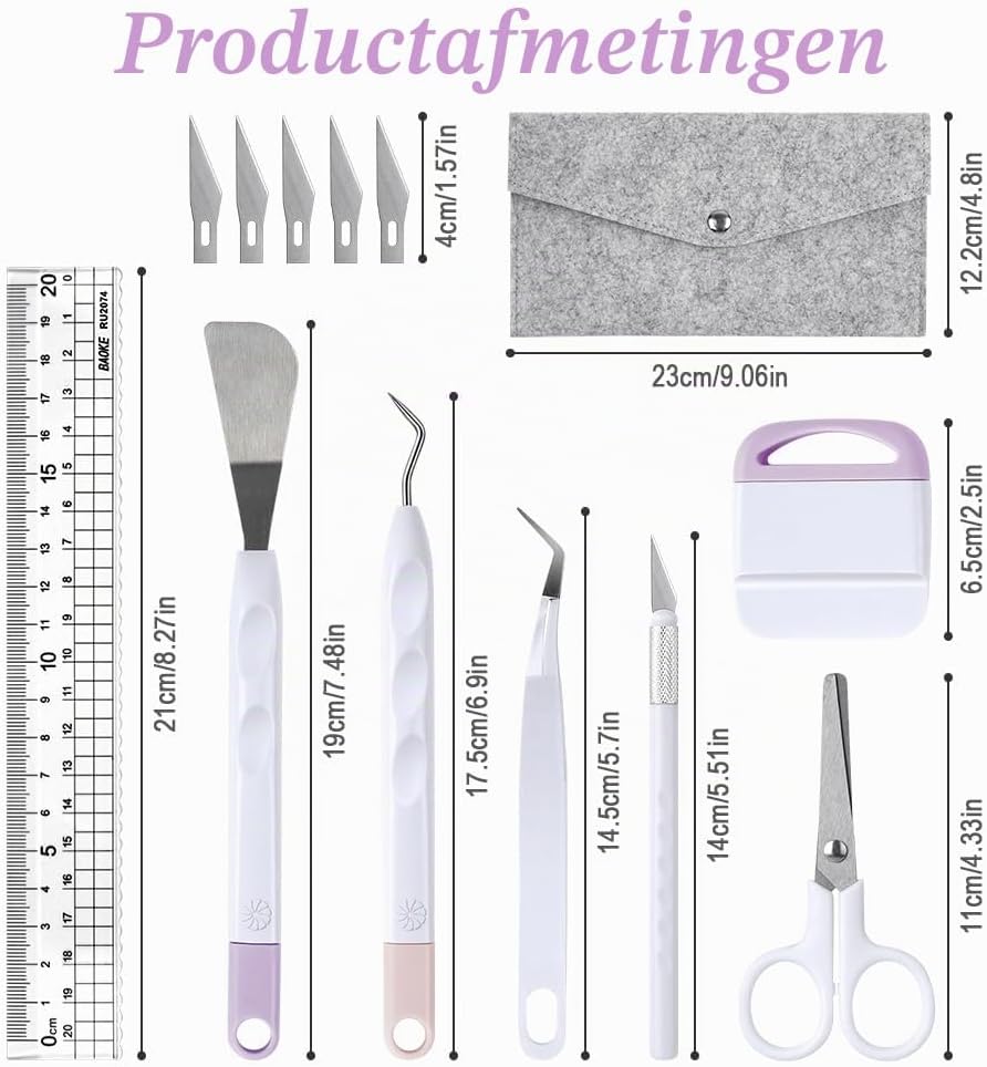 Detalle de OSDUE P-CCGJ250624-FBA vinyl-onkruidverwijderingsset, 13-delig van RVS en ABS