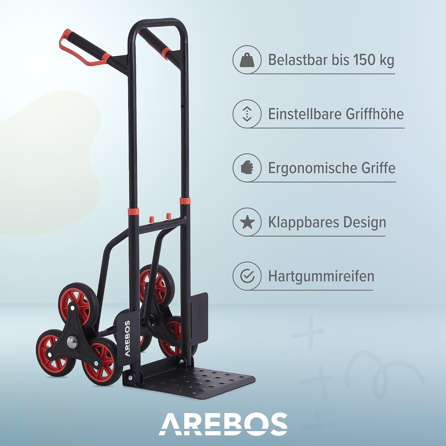 Detalle 2 de Arebos Treppenkarre klappbar 150 kg