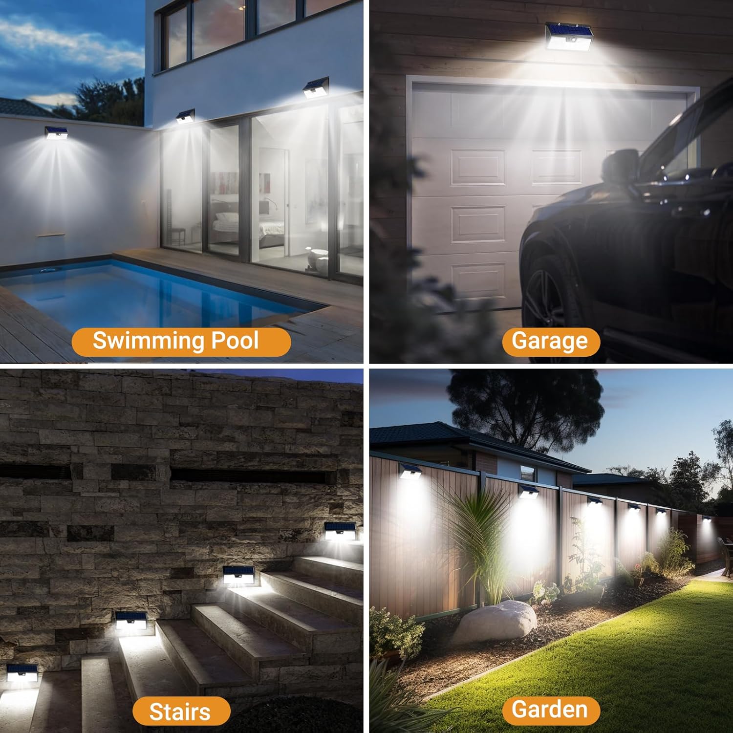 Thumbnail 1 de 4 Pack Solar Security Lights Outdoor Motion Sensor
