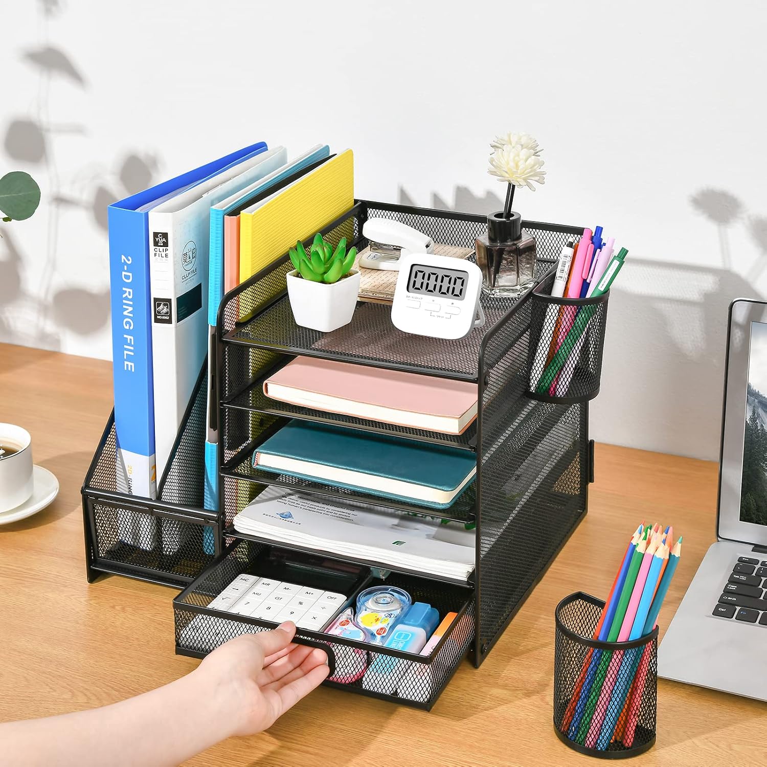 Thumbnail 5 de Marbrasse 5-tier desk organiser with drawer