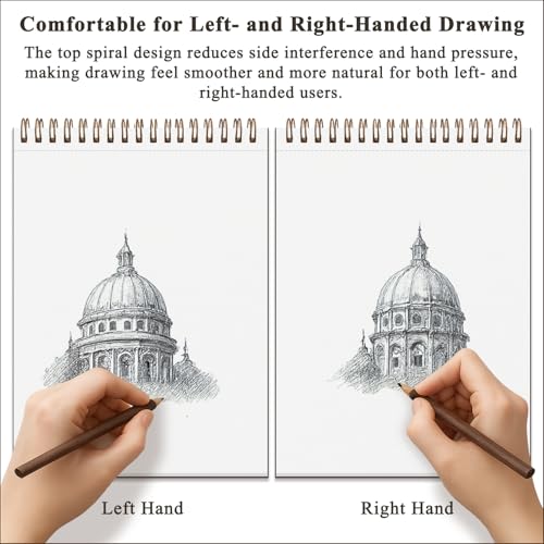 Thumbnail 7 de Fuxi 9" x 12" Sketch Book, Top Spiral Bound, 100 Sheets (68lb/100gsm) – Dry Media Paper