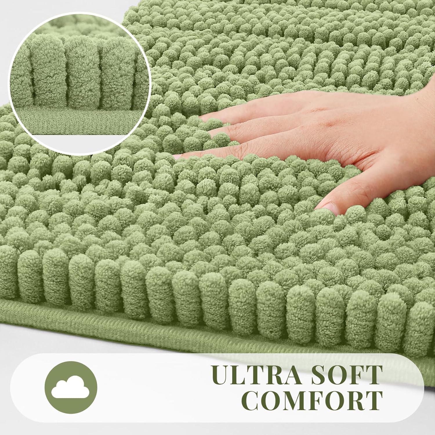 Detalle 2 de Bcoimo Chenille Bath Rug, 36x24