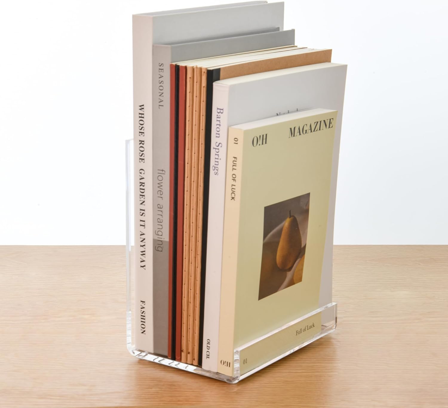 Detalle de AIMOLLY 2er Set Acryl Buchständer – Transparente J-Form, vielseitig nutzbar