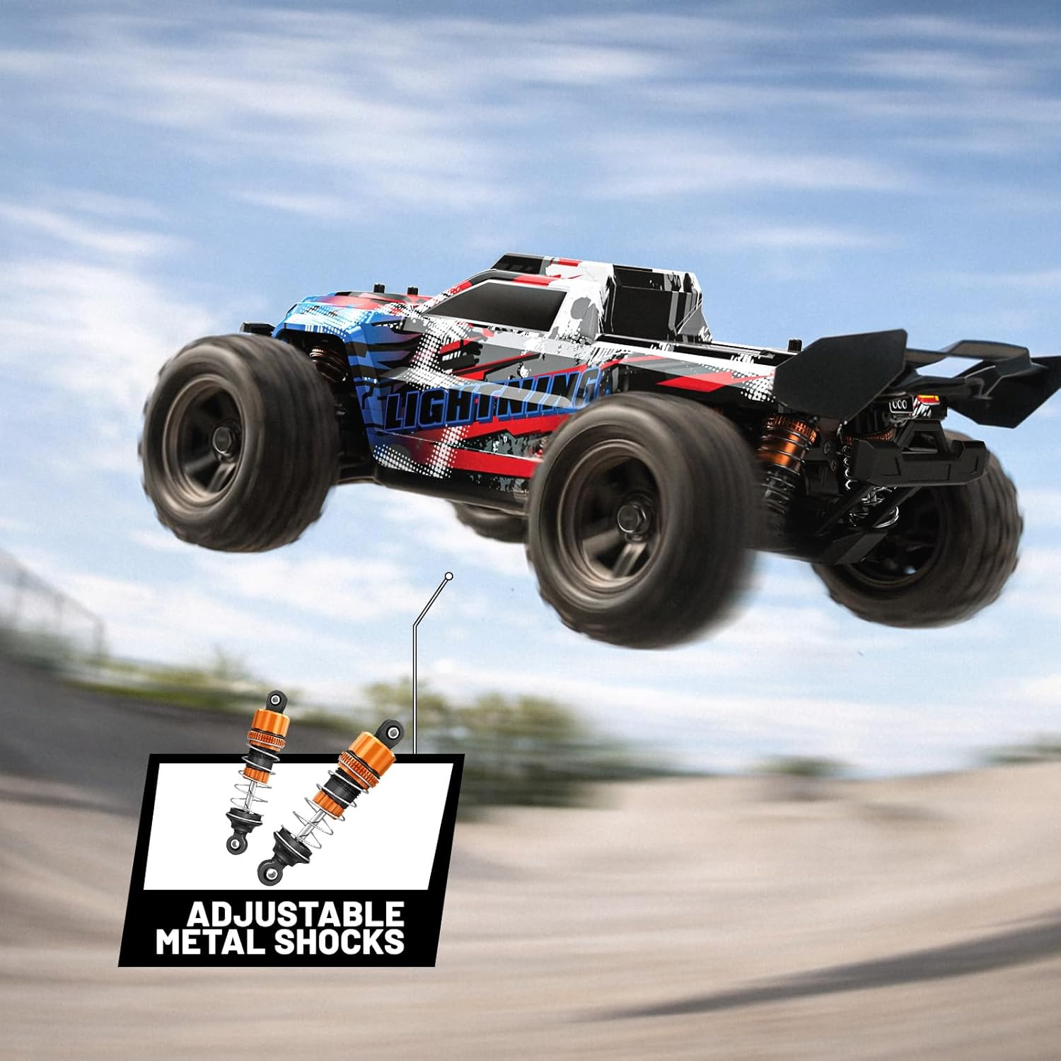 Thumbnail 4 de Cirmine Ferngesteuertes 1:18 RC Auto 4WD Offroad – High Speed 36 km/h, 2× 7,4V 1300mAh Li-Ion, 2,4GHz, Metall-Getriebe