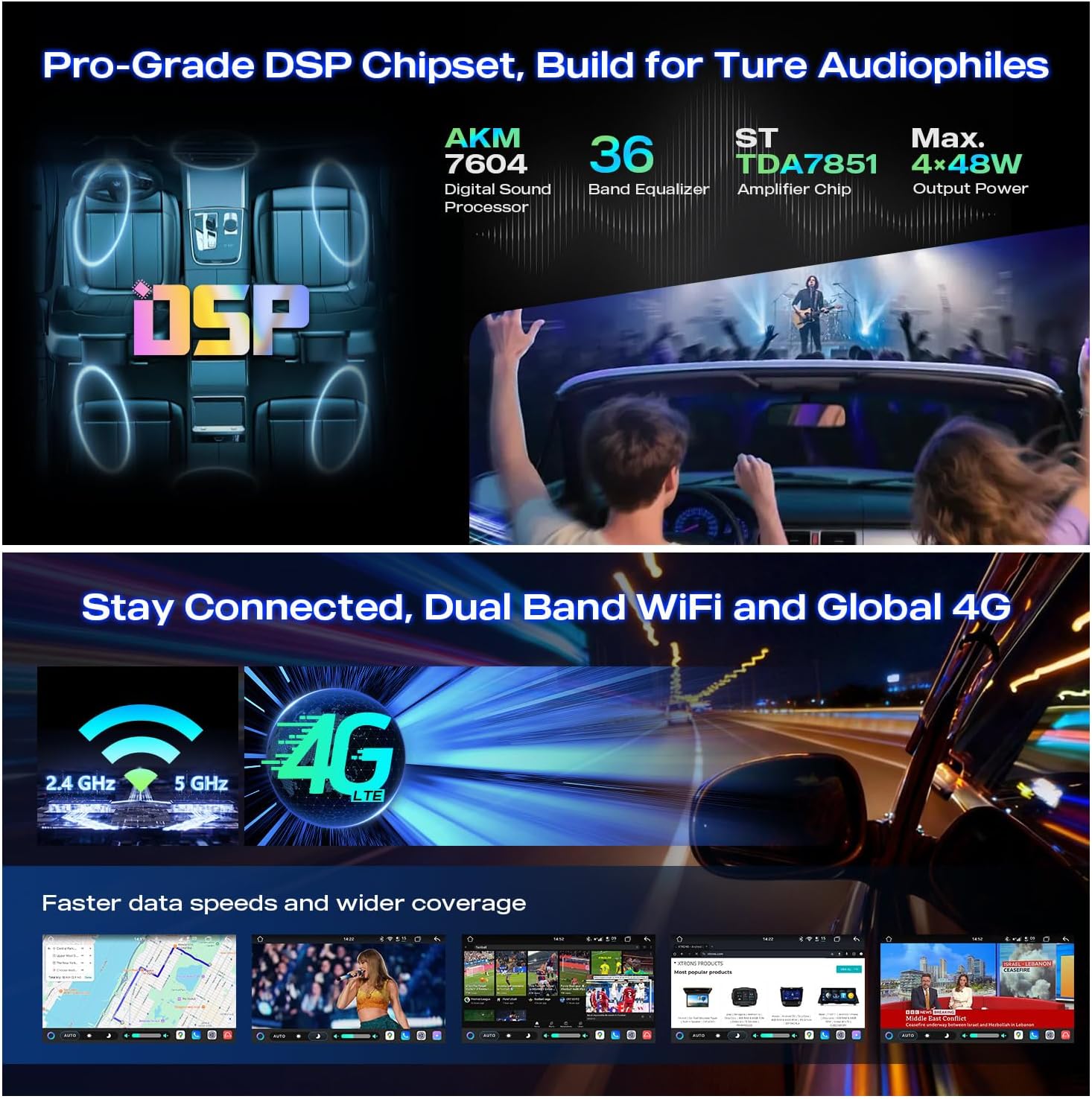 Detalle de XTRONS Android 14 Qualcomm QLED Car Radio for Audi A3 8P/8P1 S3 RS3 Sportback – 8” Octa Core, Wireless CarPlay & Android Auto