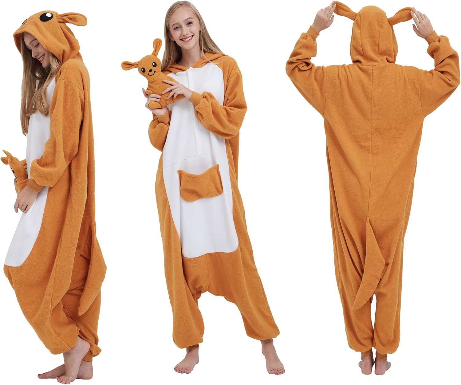 Detalle de SimZoo Adult Animal Onesie Pajamas, Polar Fleece with Hood and Pockets
