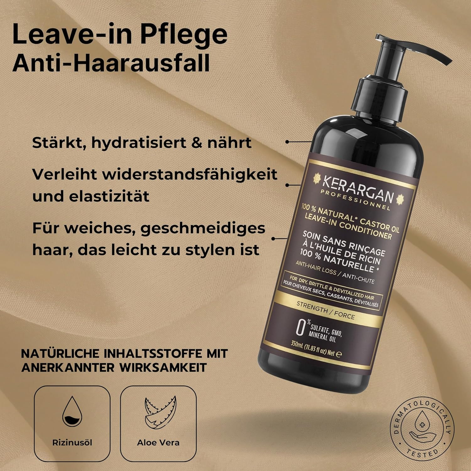 Thumbnail 3 de KERARGAN Duo Anti-Haarausfall Shampoo & Leave-in Pflege mit Rizinusöl – 500 ml + 350 ml