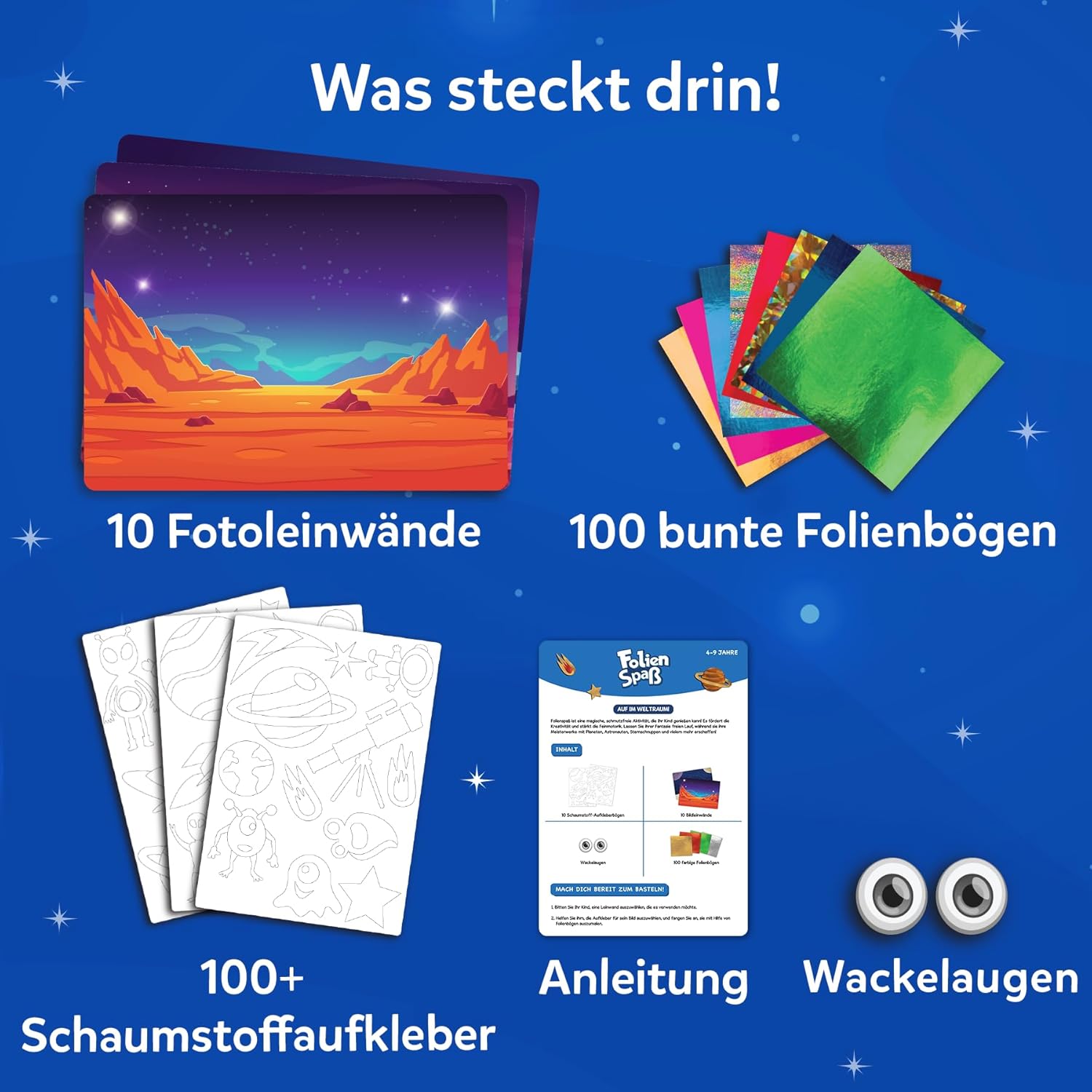 Detalle 2 de Skillmatics Folienspaß Weltraum – Schmutzfreie Bastelaktivität für 4–9 Jahre