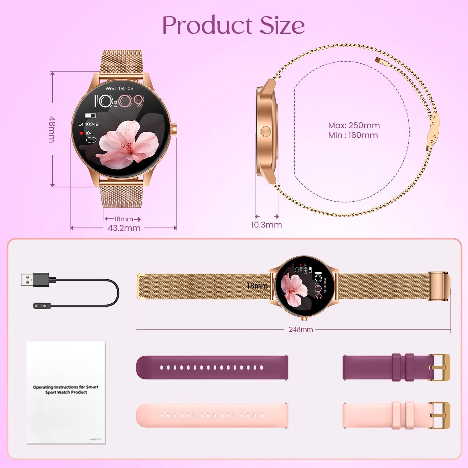 Thumbnail 6 de Smartwatch Reloj Inteligente Mujer 1.27" TFT