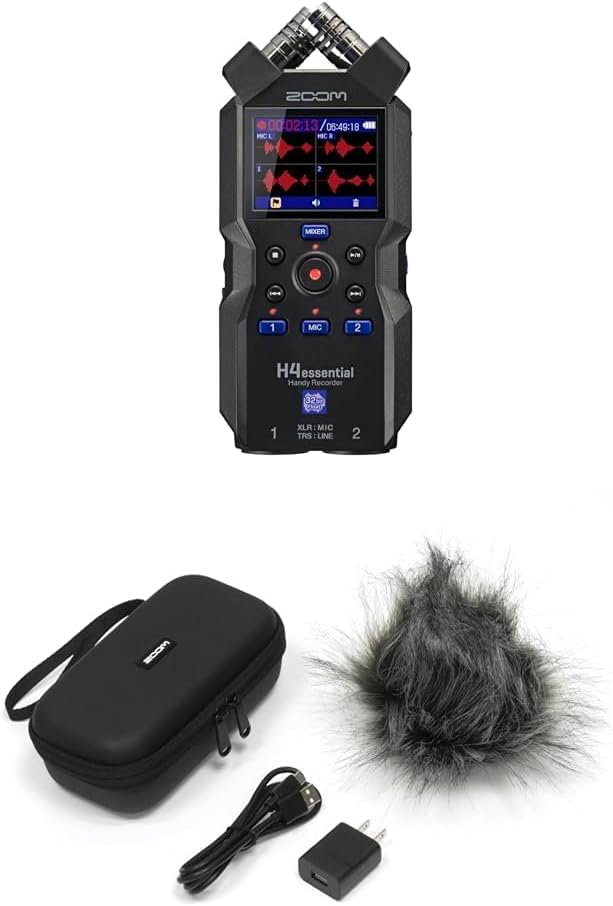 Detalle de ZOOM H4essential ICレコーダー 4トラック・32ビットフロート録音対応、XYマイク搭載 アクセサリーパックセット